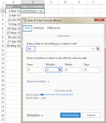 Building An Excel Formula To Add Months To Date Excel Formula Excel Subtraction