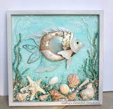 Excited To Share This Item From My Etsy Shop Beach Art Fish Art Fish Wall Art Crushed Glass Art Swimming Fis Resin Wall Art Fish Wall Art Beach Glass Art