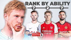 Kevin De Bruyne ranks three of the best Premier League players in his  position
