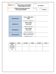 Block a & b, south city plaza, seri kembangan; Standard Operating Procedure Investment Management Money Laundering