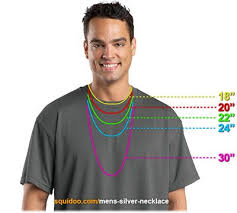 mens chain length chart mens necklace lengths mens