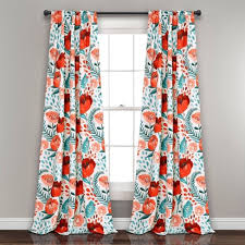 71 high x 73 wide. 108 X52 Poppy Garden Back Tab Light Filtering Window Curtain Panels White Coral Lush Decor Target
