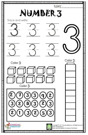 number 3 worksheet for kids kindergarten worksheets printable numbers preschool free kindergarten worksheets