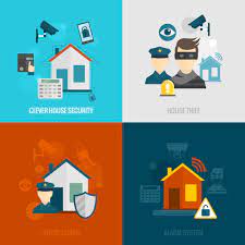 After i sought another alarm company because they refused to repair my service, they sent me to collections for the balance of a contract they were. Home Security Flat Set 443962 Vector Art At Vecteezy