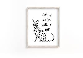 Check spelling or type a new query. Cat Printable Printable Cat Wall Art Cat And Flowers By Red Dots House Thehungryjpeg Com