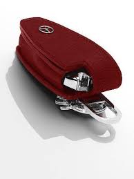 Genuine Mercedes Benz Key Cover Red Leather Stainless Steel Mercedes Accessories Mercedes Benz Key Covers