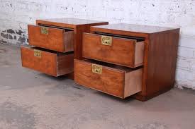 (4) vtg furniture drawer pulls recessed 3.75 ctc campaign drexel henredon ? Vanities Nightstands Pair Henredon Campaign Style Oak Nightstands Bedroom Furniture