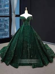 Off The Shoulder Green Prom Dresses Plus Size Vintage Ball Gowns Fd1304 In 2020 Sparkly Prom Dresses Green Wedding Dresses Green Prom Dress