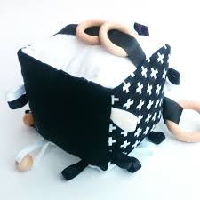 Black And White Baby Toys Monochrome Black White Swiss Cross Crosses Cognitive Activity Cube Baby Toy Rattle Taggie Ribbon Wooden Ring Educational Baby Toys Baby Toys Activity Cube Baby