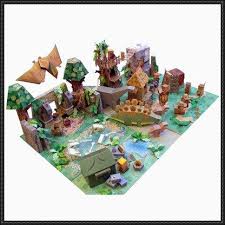 New Paper Craft Dino Mini World Diorama Free Papercraft Download On Papercraftsquare Papercraft Download Paper Toys Paper Crafts