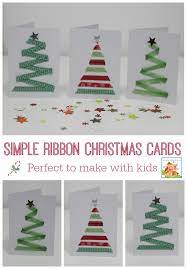 This diy christmas card isn't just beautiful, it's easy! Easy Ribbon Christmas For Kids To Make Mum In The Madhouse