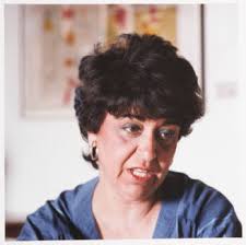 Jan Weiner (owner, Jan Weiner Gallery), in the gallery, Eveningside Drive,  Topeka, Kansas, January 17, 1981