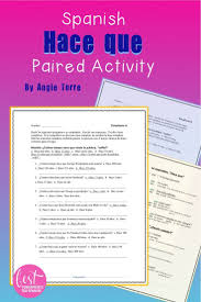 Spanish Hace Que Expressions Paired Speaking Activity Speaking Activities Expressions Paired Activities