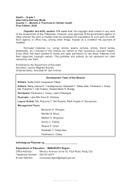 Learning materials / modules in health grade 7 quarter 1 and 2 . Health 7 Module 2 Practices To Holistic Health Grade 7 Modules