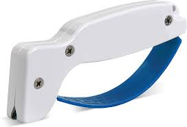 There are four different types of knife sharpener. Amazon Com Accusharp Knife Tool Sharpener Diamond Honed Tungsten Carbide Rust Free Sharpener Quickly Sharpens Restores Repairs Hones Serrated Blades Cutting Tools Cleavers Axes Machetes Kitchen Dining