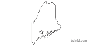 Maine became the 23rd state on march 15, 1820, as part of the missouri compromise, which allowed missouri to enter the union as a slave state and maine date of statehood: Maine Outline Usa State Map Augusta Whakapaipai Ks1 Pango Me Ma Illustration