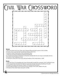 Civil War For Kids Civil War Crossword Puzzle Answer Key Classroom Jr Civil War Lessons Civil War Activities Civil War Projects