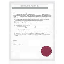 Difference between certificate of good standing and certificate of incumbency. Certificate Of Incumbency