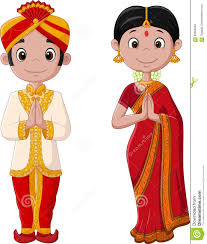 Cartoon Indian Couple Wearing Traditional Costume Download From Over 63 Million High Qualit Wedding Couple Cartoon Couple Cartoon Cartoon Wedding Invitations