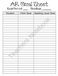 ar goal chart accelerated reader teaching reading