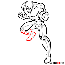 Step 1 draw a big oval shape over a flat smaller one. How To Draw Wildcat Ted Grant From Dc Sketchok Easy Drawing Guides