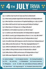 Fourth Of July Trivia Quiz Trivia Questions And Answers Fourth Of July 4th Of July Trivia