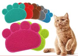 Marupet Solid Paw Print Cat Litter Mat Nonslip Pet Paw Shape Pvc Mat Placemat For Dogandcats 10 8x15 7 30x40cm Lotus Mor Cat Litter Mat Pet Paws Litter Mat
