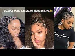 Rubberband Hairstyles Compilation Pt 1 Youtube Rubber Band Hairstyles Hair Styles Braided Ponytail Hairstyles
