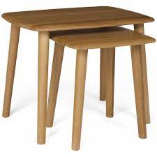 A nest of tables is a set of two or three small side tables which stack together. Malmo Oak Nest Of Tables Living Room From Breeze Furniture Uk
