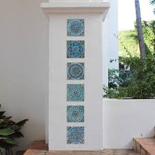 Garden Decor Ceramic Tile Moroccan Outdoor Wall Art And Etsy Handmade Ceramic Tiles Ceramic Tiles Outdoor Wall Art