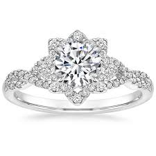 Flower Halo Engagement Ring Lily Brilliant Earth
