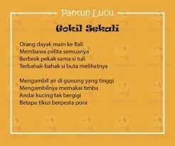 Check spelling or type a new query. Contoh Pantun Lucu Bahasa Indonesia Yedepe Com