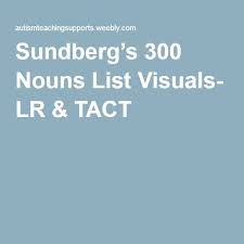 sundberg s 300 nouns list visuals lr tact verbal behavior aba therapy behavior analysis