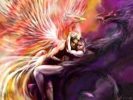 Colorful Dragons And Magician Hd Desktop Wallpaper Phoenix Dragon Art Fairy Art