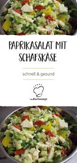Paprikasalat Mit Schafskase Rezept Paprika Salat Paprikasalat Gesundes Abendessen