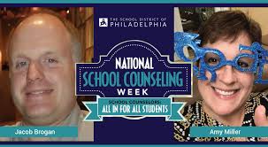Meet our National School Counseling Week featured counselors for Wednesday,  Jacob Brogan & Amy Miller. Read more about them at: https://bit.ly/3ahJPIw  #SDPThankACounselor #NSCW21