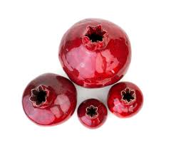 Our database entry for pomegranate (punica 'double red') is currently incomplete, sorry. Double Red Color Handmade Ceramic Pomegranate Set Set Of 4 Potterash Com
