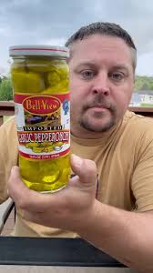 Bellviewfoods Garlic Pepperoncini. One of my staple items I always have in  my fridge!! #picklereview #brinetime #pepperoncini