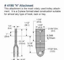 "H" Attachment Pair for 3" Chain Trolley | Jervis Webb #4195