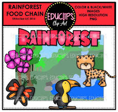 Our new rainforest foods experience site takes you on a journey into the rainforest and you can explore by scrolling around. Rainforest Food Chain Clip Art Mini Bundle Color And B W Edu Clips