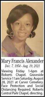 Mrs. Mary Alexander Obituary