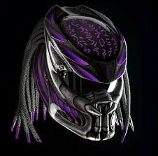 Black And Purple Motorcycle Helmet New Predator Motorcycle Helmet Black Purple Fire Dot Ece Certified Nhk Predator In 2020 Predator Helmet Helmet Predator