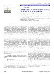 PDF) MICROBIOLOGICAL MONITORING OF HOSPITAL ENVIRONMENT IN REGION VARNA