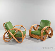 Pair Of Paul Frankl Style Rattan Lounge Chairs Rattan Lounge Chair Chair Chairs For Sale
