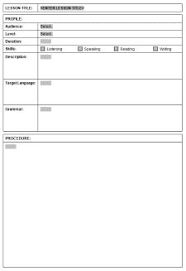 Template For Esl Tefl Lesson Plans Lesson Plan Templates Weekly Lesson Plan Template Lesson Plan Format