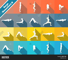 The asana sequence was first recorded as yoga in the early 20th century. Surya Namaskara B Vector Photo Free Trial Bigstock