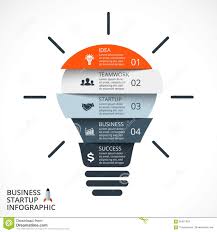 Vector Light Bulb Infographic Template For Circle Diagram