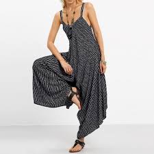 Black And White Striped Romper Plus Size Show Off Your Style In This Loose Boho Jumpsuit Extremely Comfortable It Is Ideal For Day And Night T Striped Playsuit Boho Jumpsuit Striped Jumpsuit Rompers