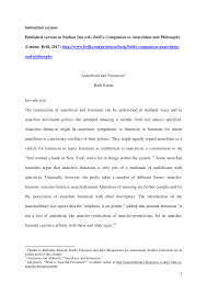 Pdf Anarchism And Feminism