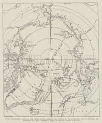 Polar Exploration Chart Of The Arctic Regions Showing The